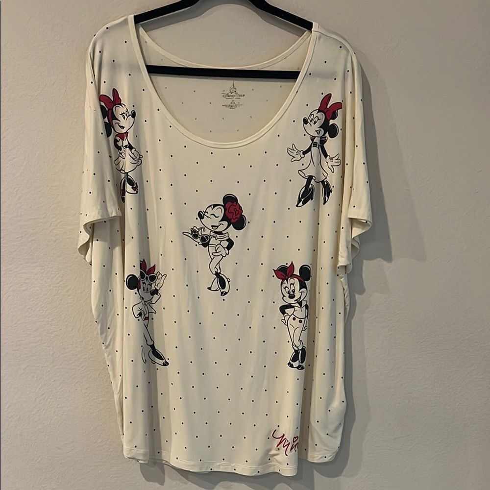 Disney Parks Disney Minnie Mouse Polka Dot Women's Top - Cream